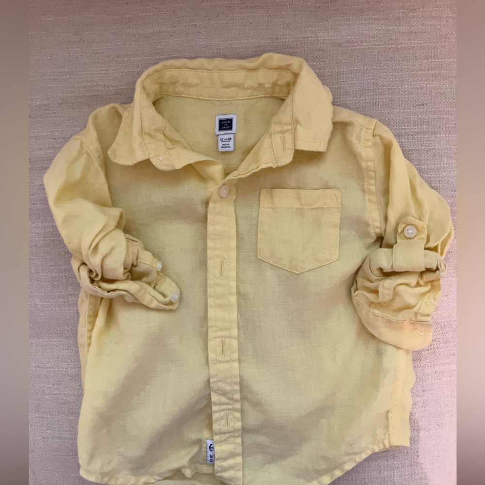 Janie and Jack Yellow Button-Down Shirt